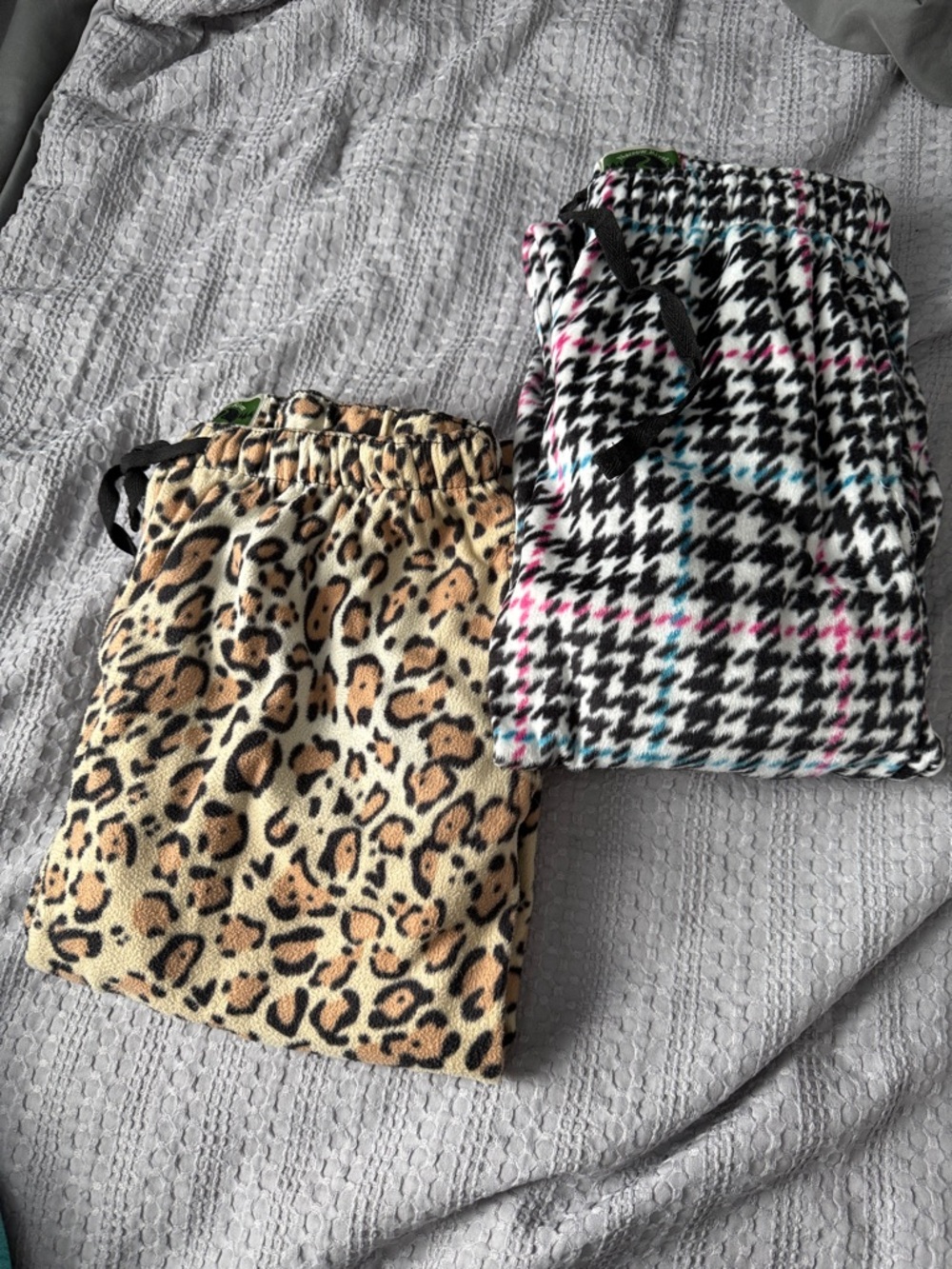 Unk Women's Pajama Pants - Leopard Print & Houndstooth with Pink/Blue Accents